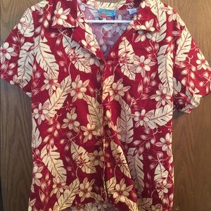 Hawaiian Red Flowers shirt
